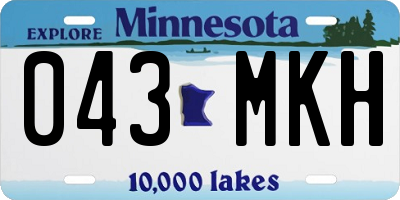 MN license plate 043MKH