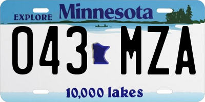 MN license plate 043MZA
