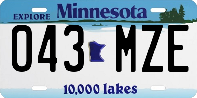 MN license plate 043MZE