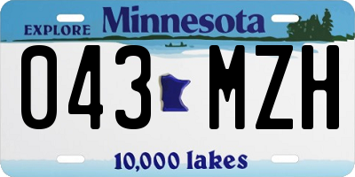 MN license plate 043MZH