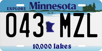 MN license plate 043MZL