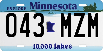 MN license plate 043MZM