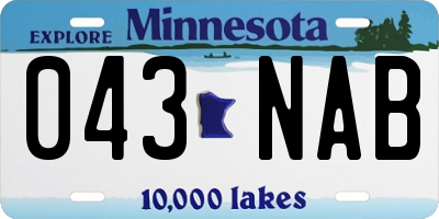 MN license plate 043NAB