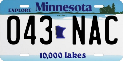 MN license plate 043NAC
