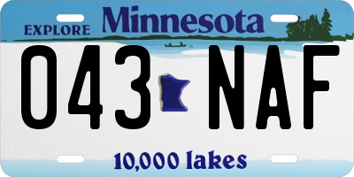 MN license plate 043NAF