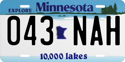 MN license plate 043NAH