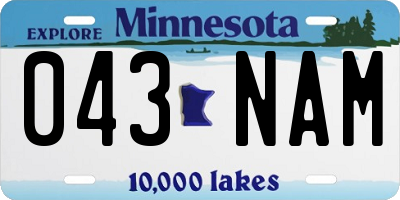 MN license plate 043NAM