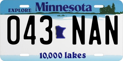 MN license plate 043NAN