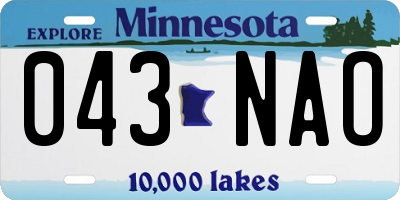 MN license plate 043NAO