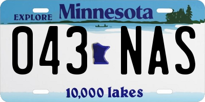 MN license plate 043NAS