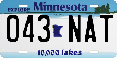MN license plate 043NAT