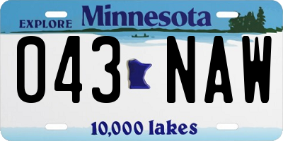 MN license plate 043NAW