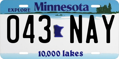 MN license plate 043NAY