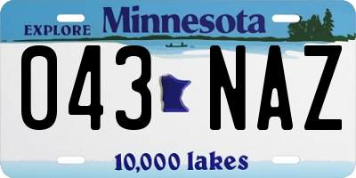 MN license plate 043NAZ