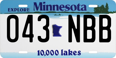 MN license plate 043NBB