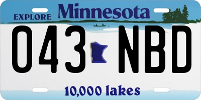 MN license plate 043NBD