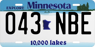 MN license plate 043NBE