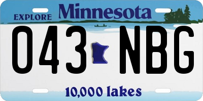 MN license plate 043NBG