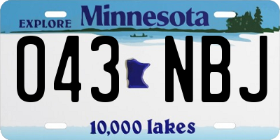 MN license plate 043NBJ