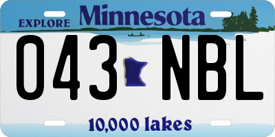 MN license plate 043NBL