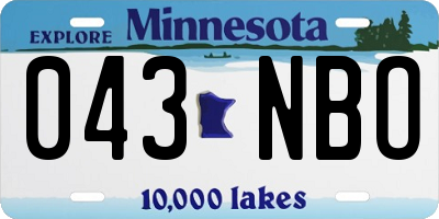 MN license plate 043NBO
