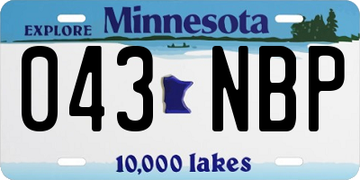 MN license plate 043NBP
