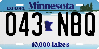 MN license plate 043NBQ