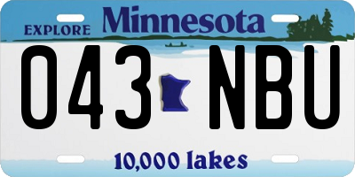 MN license plate 043NBU