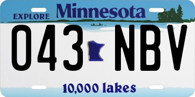 MN license plate 043NBV