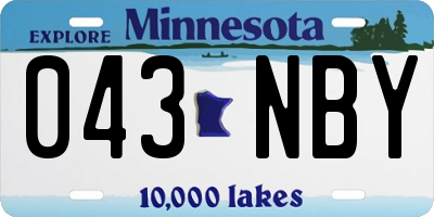 MN license plate 043NBY