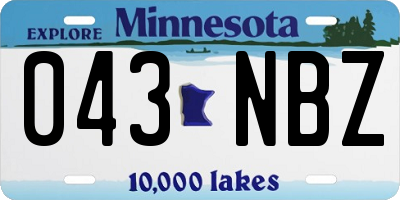 MN license plate 043NBZ