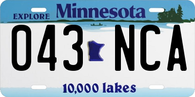 MN license plate 043NCA