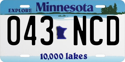 MN license plate 043NCD