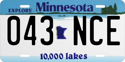 MN license plate 043NCE