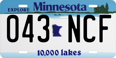MN license plate 043NCF