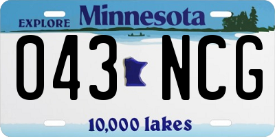 MN license plate 043NCG