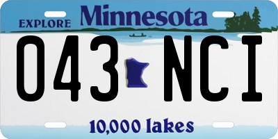MN license plate 043NCI