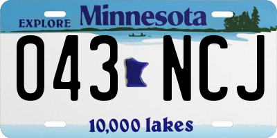 MN license plate 043NCJ