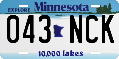 MN license plate 043NCK