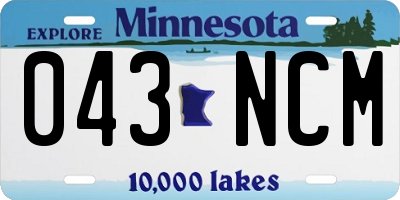 MN license plate 043NCM