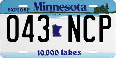 MN license plate 043NCP