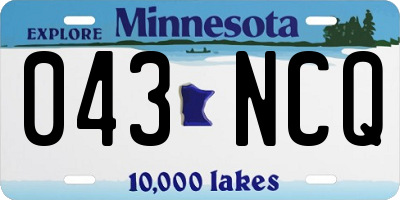 MN license plate 043NCQ