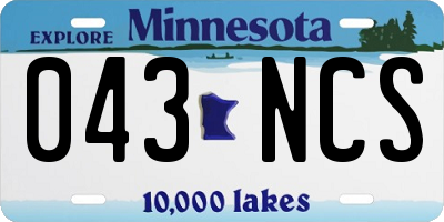 MN license plate 043NCS