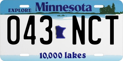 MN license plate 043NCT
