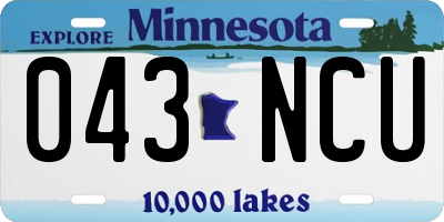 MN license plate 043NCU