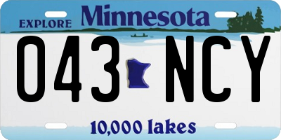MN license plate 043NCY