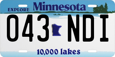 MN license plate 043NDI