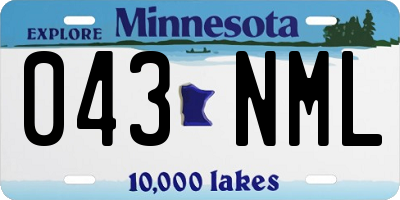 MN license plate 043NML