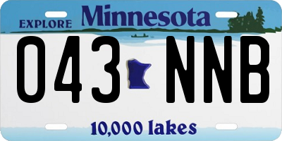 MN license plate 043NNB