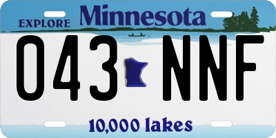 MN license plate 043NNF